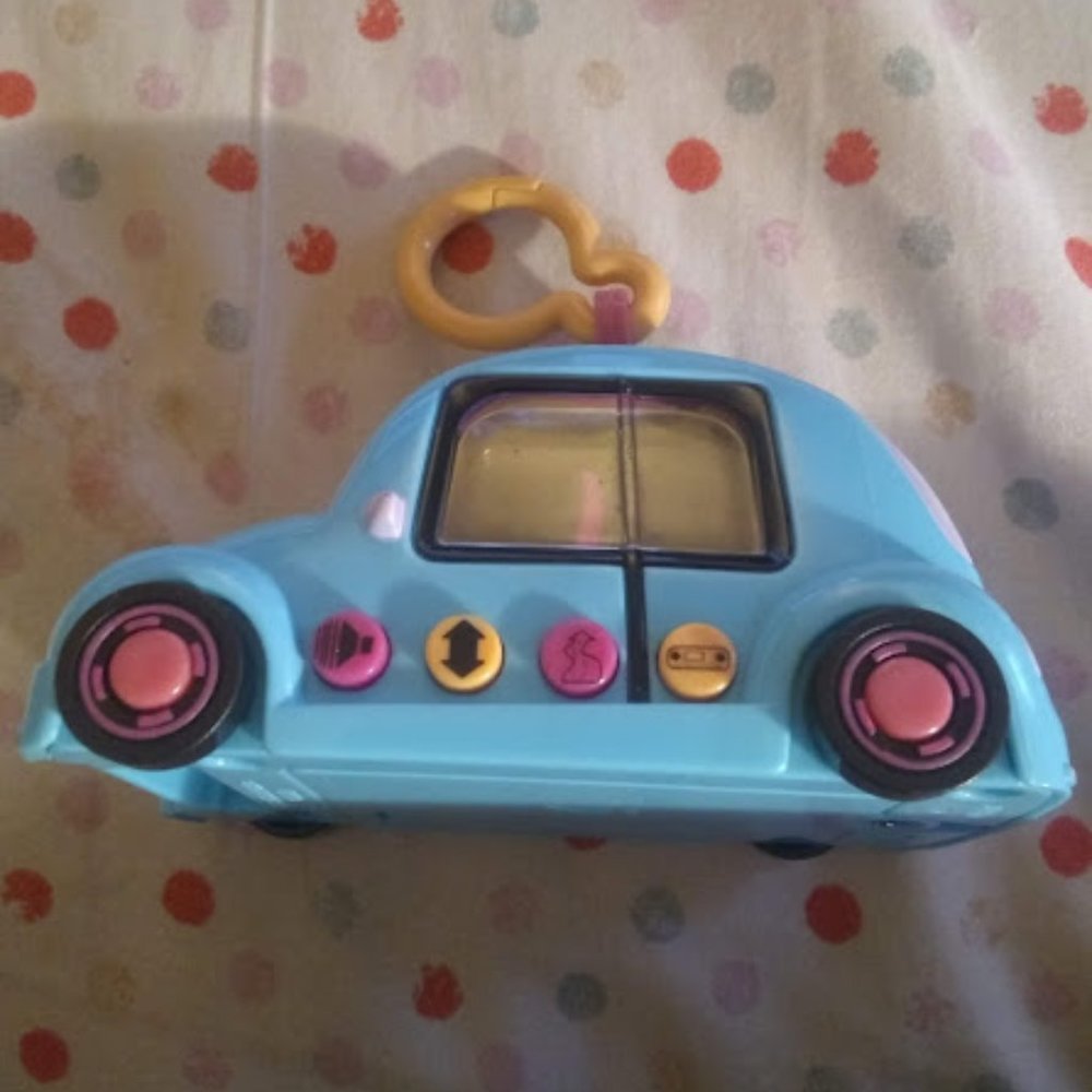 Used Blue Car Mattel Road Trippin' Pixel Chic Keychain Car